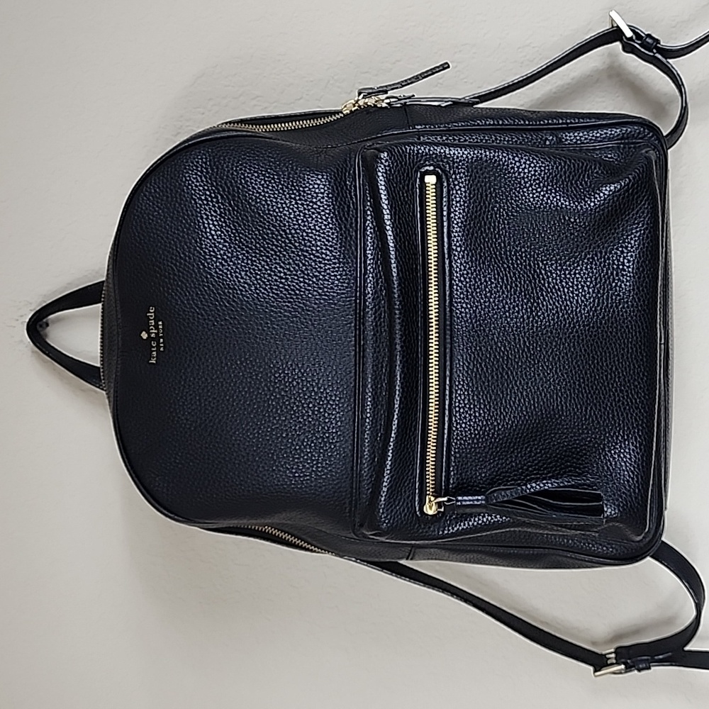 Kate Spade Black Leather Full Size Backpack - Picture 2 of 9
